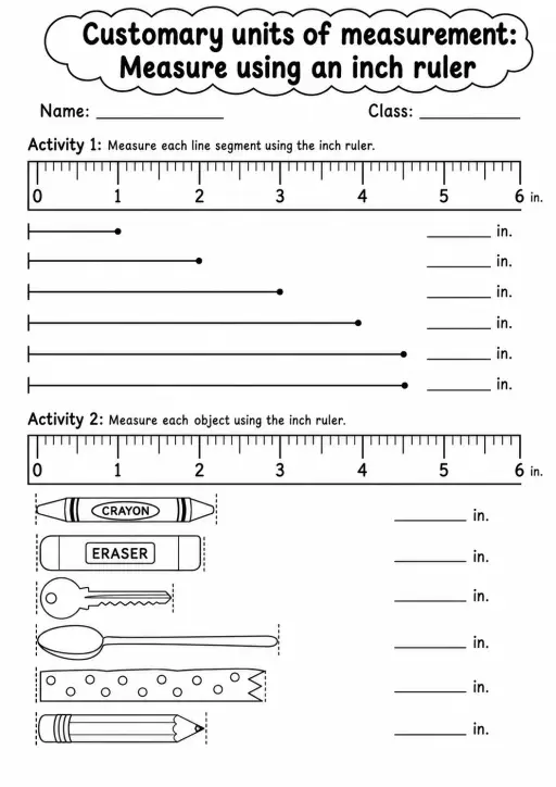 Grade 4 Customary Units Of Measurement Math Worksheet Pack