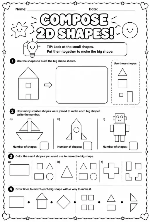 Compose two-dimensional shapes
