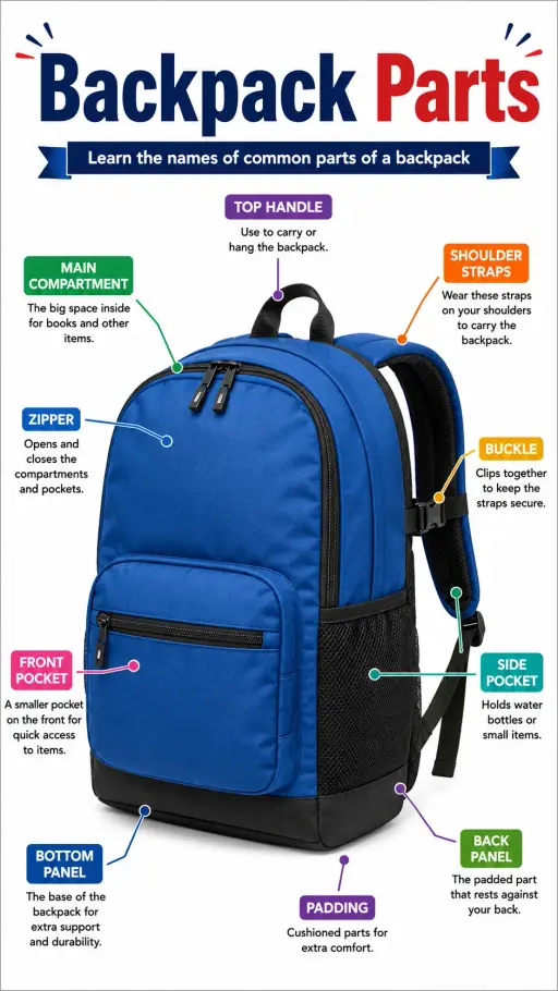 Backpack Parts Infographic
