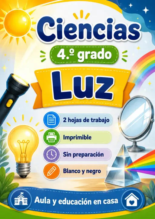 4.º grado - Luz - Paquete de ciencias en español