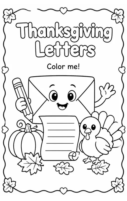Thanksgiving Letters Coloring Page