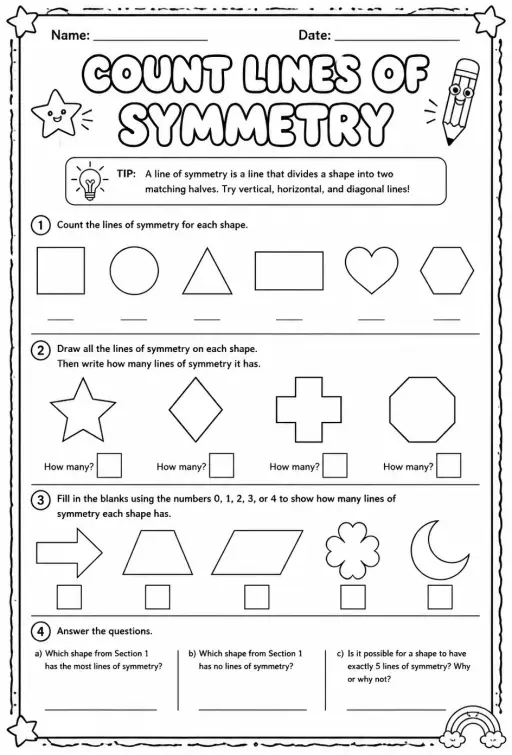 Count lines of symmetry
