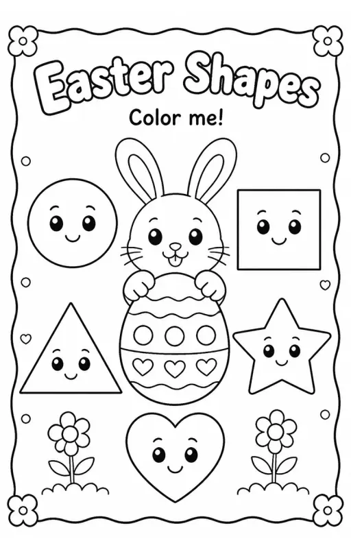 Easter Shapes Coloring Page