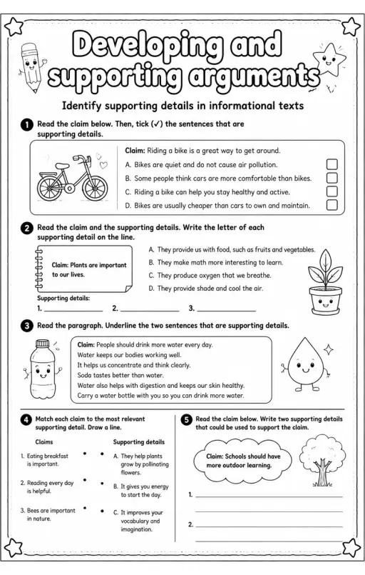 Identify supporting details in informational texts