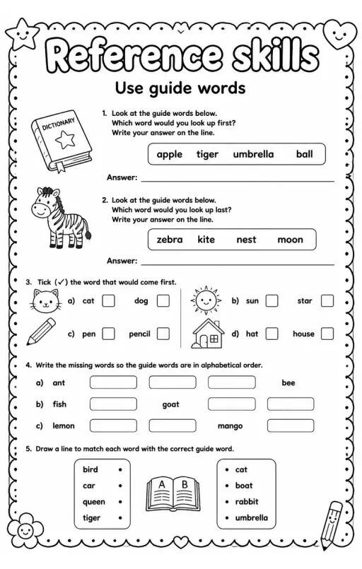 Use guide words