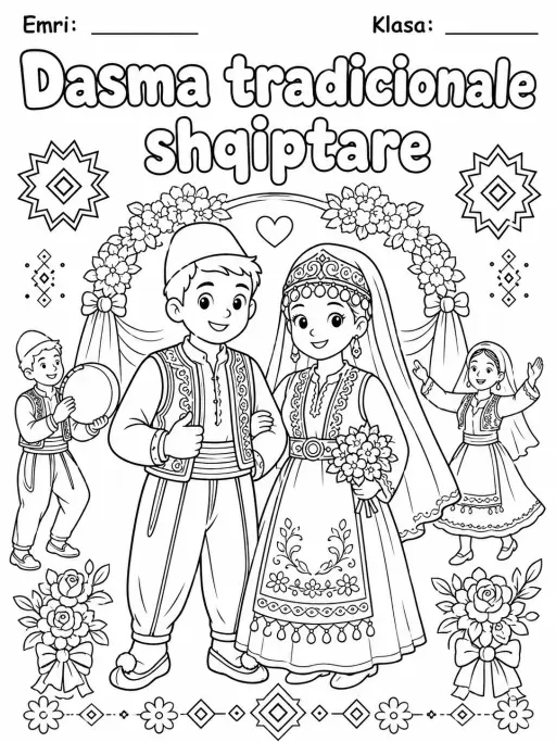 Dasma tradicionale shqiptare - Faqe ngjyrosjeje