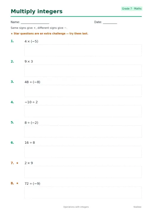 Multiply integers