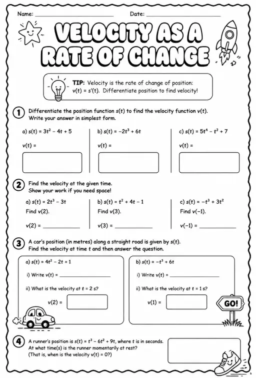 Velocity as a rate of change