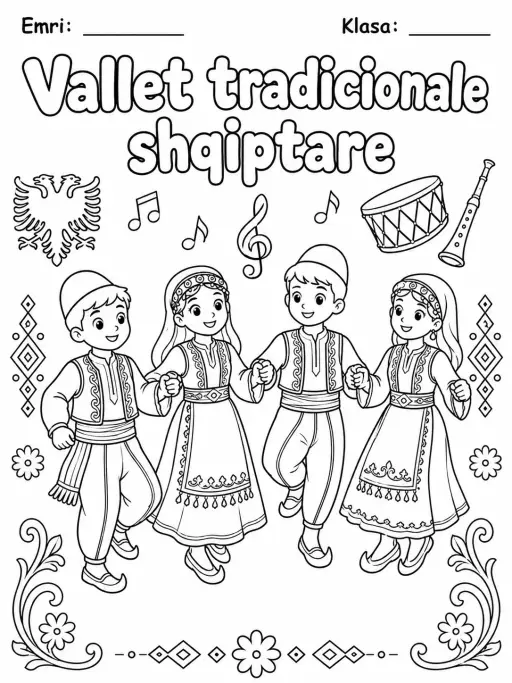 Vallet tradicionale shqiptare - Faqe ngjyrosjeje