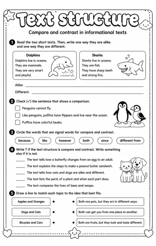 Compare and contrast in informational texts