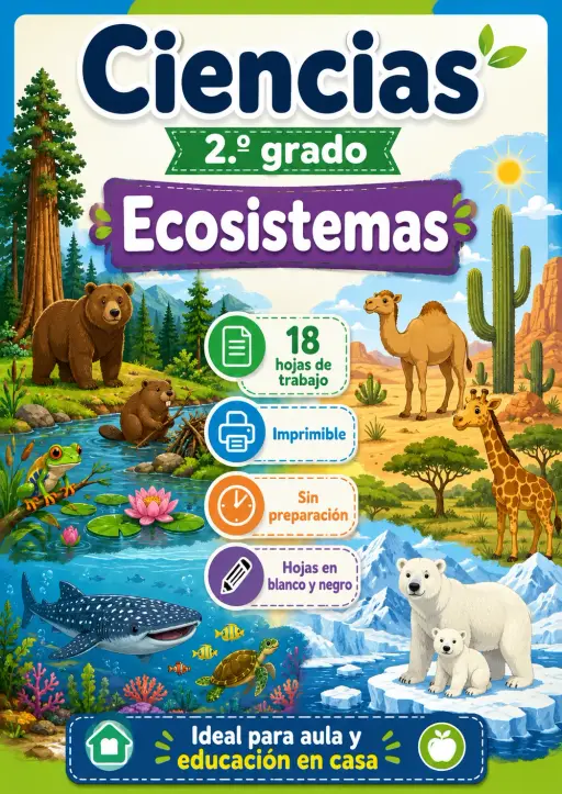 2.º grado - Ecosistemas - Paquete de ciencias en español