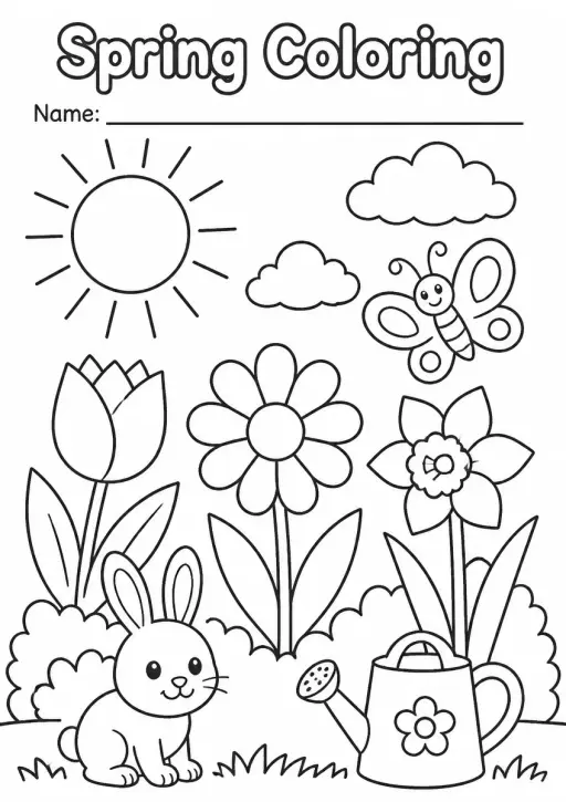 Spring Coloring Pages — Grade 3