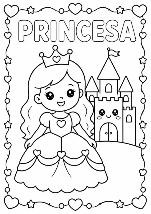 Desenho de Princesa para Colorir
