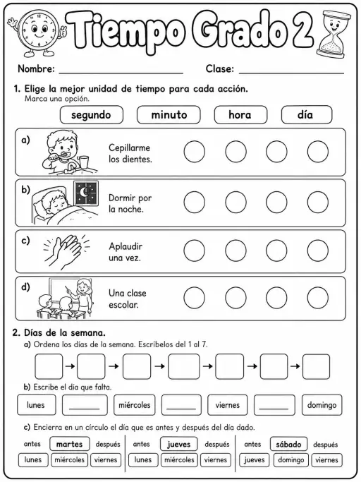 2.º grado - repaso de matemáticas - Paquete de fichas - Conjunto 2