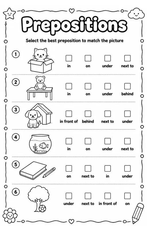 Select the best preposition to match the picture
