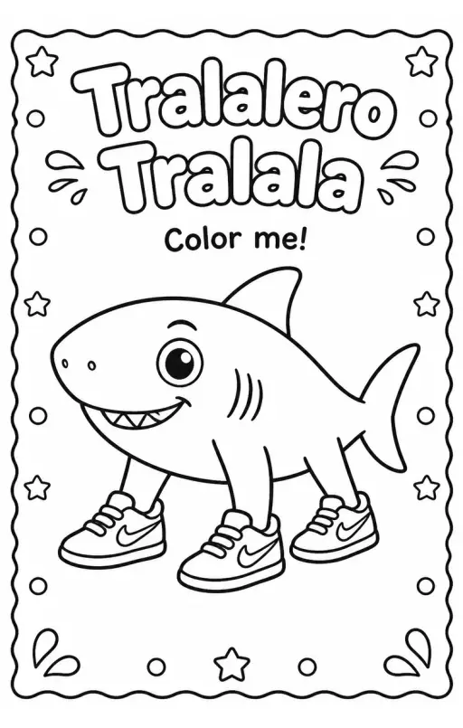 Tralalero Tralala Coloring Pages