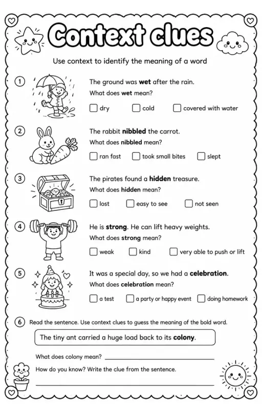 Use context to identify the meaning of a word