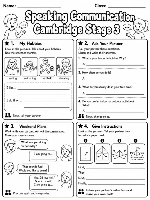 Speaking Communication Cambridge Stage 3