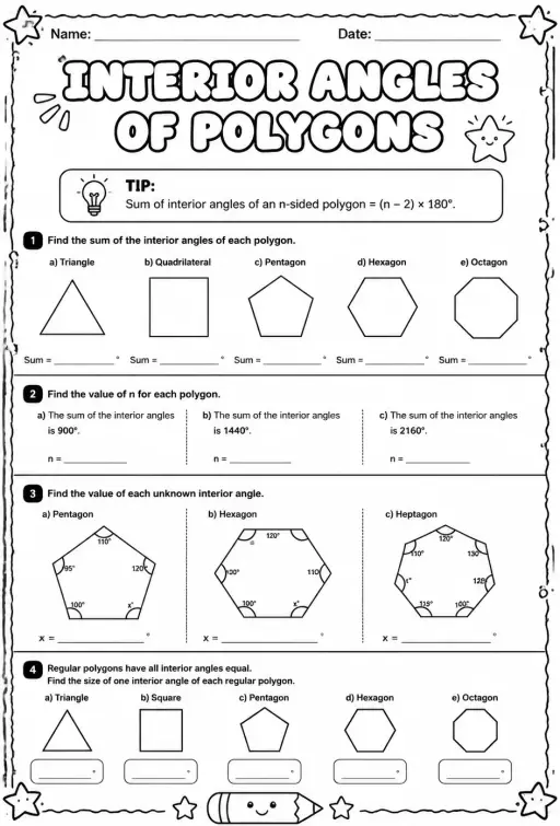 Interior angles of polygons