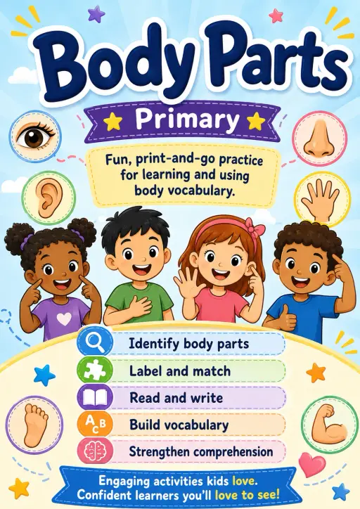 Body Parts Worksheet Pack