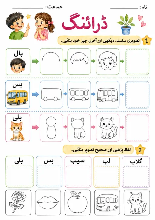 Urdu Letter آ Phonics Worksheets Pack
