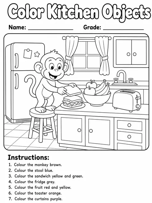 Places and Objects Coloring Pages Pack
