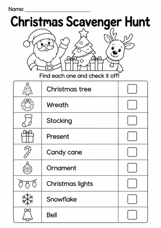 Christmas Scavenger Hunt — Grade 2