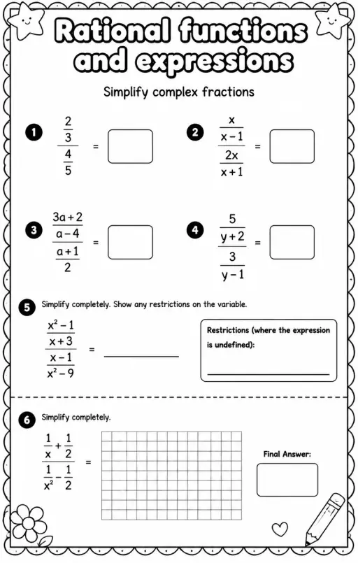 Simplify complex fractions