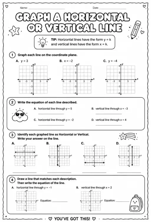 Graph a horizontal or vertical line