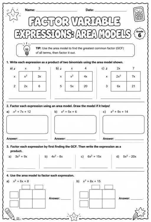 Factor variable expressions: area models