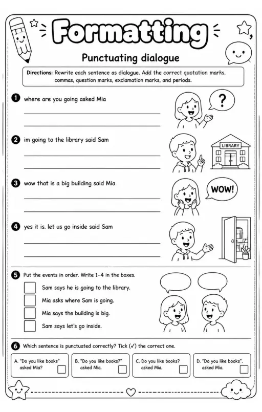Punctuating dialogue