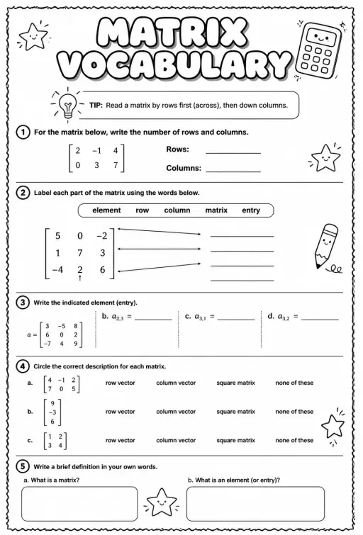 Matrix vocabulary