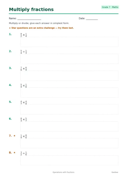 Multiply fractions