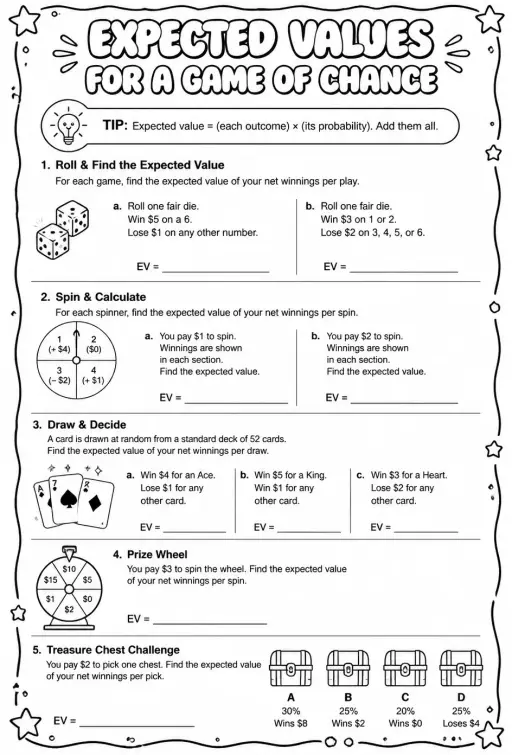 Expected values for a game of chance