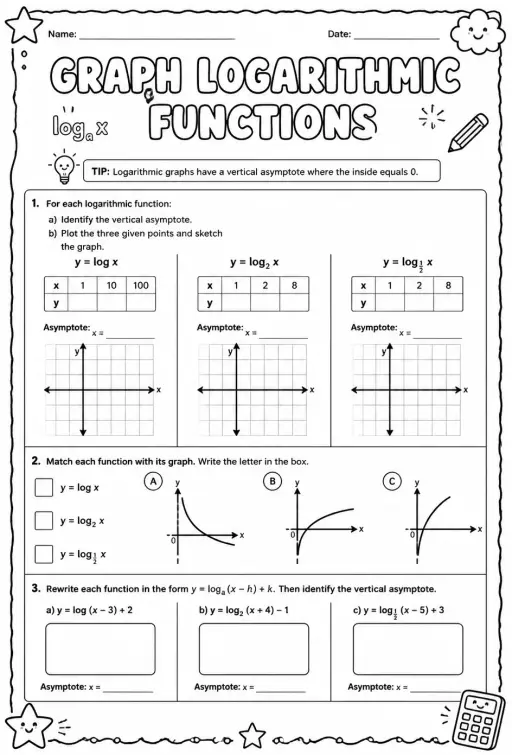 Graph logarithmic functions