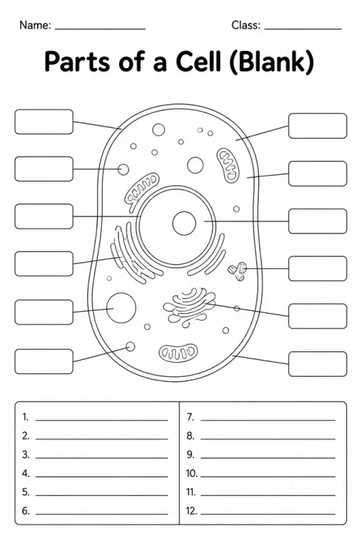 Parts of a Cell (Blank)