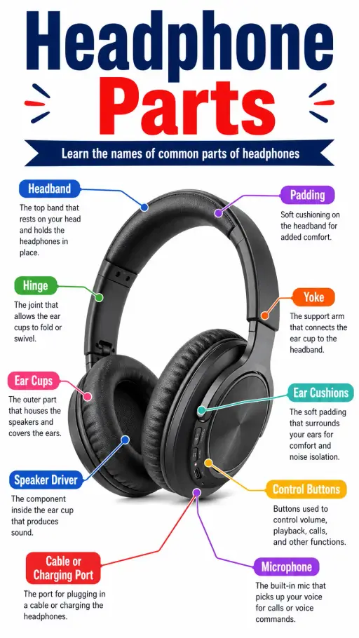 Headphone Parts Infographic