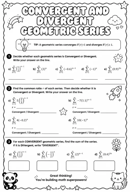 Convergent and divergent geometric series