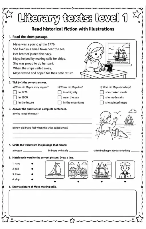 Read historical fiction with illustrations