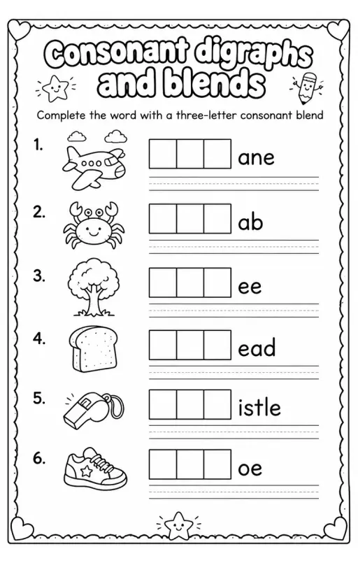 Complete the word with a three-letter consonant blend