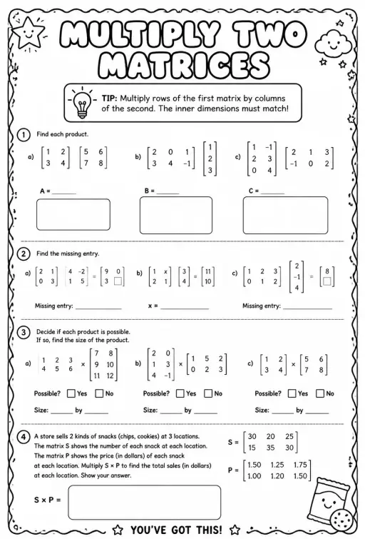 Multiply two matrices
