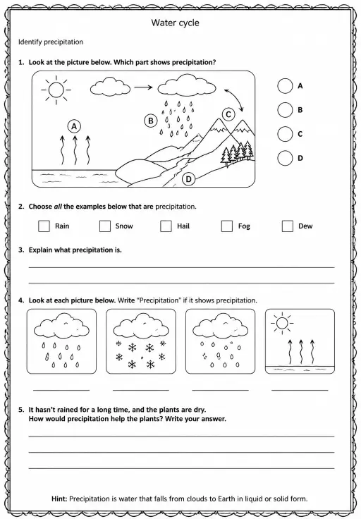 Identify precipitation