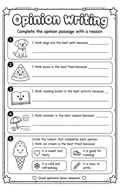 Complete the opinion passage with a reason