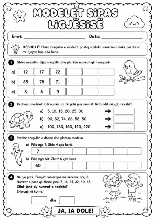Modelet sipas ligjësisë — numërim
