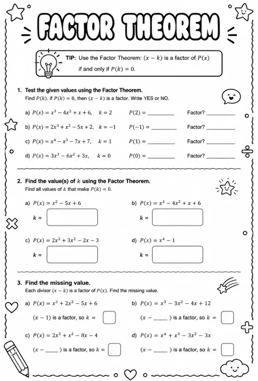 Factor theorem