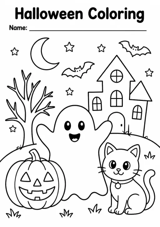 Halloween Coloring Pages — Grade 1