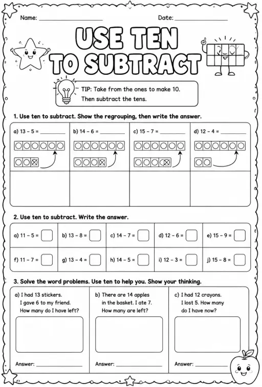 Use ten to subtract