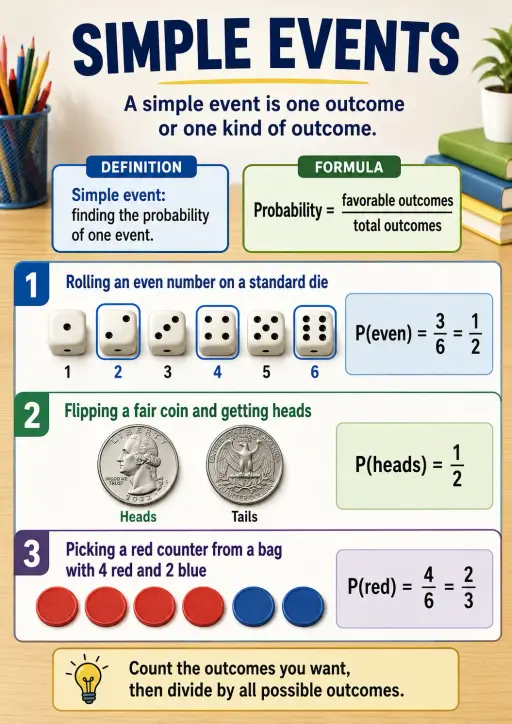 Simple Events Probability Infographic
