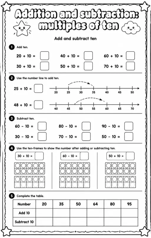 Add and subtract ten