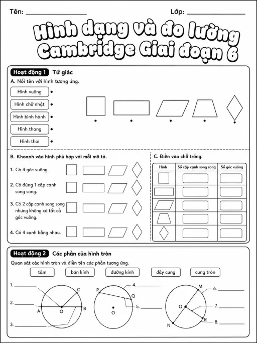 Số thập phân Cambridge Giai đoạn 6 - Gói bài tập 38